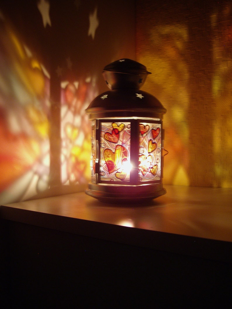 Silver Metal Tea Light Candle Lamp With Energy of Love Red Etsy