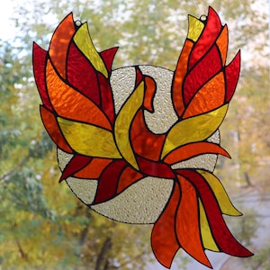 Phoenix, Large Stained Glass Suncatcher by Mr.Hi!