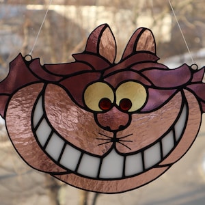 Cheshire Cat, We’re all mad here, Alice in the Wonderland, Stained Glass Suncatcher by Mr.Hi!