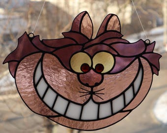 Cheshire Cat, We’re all mad here, Alice in the Wonderland, Stained Glass Suncatcher by Mr.Hi!