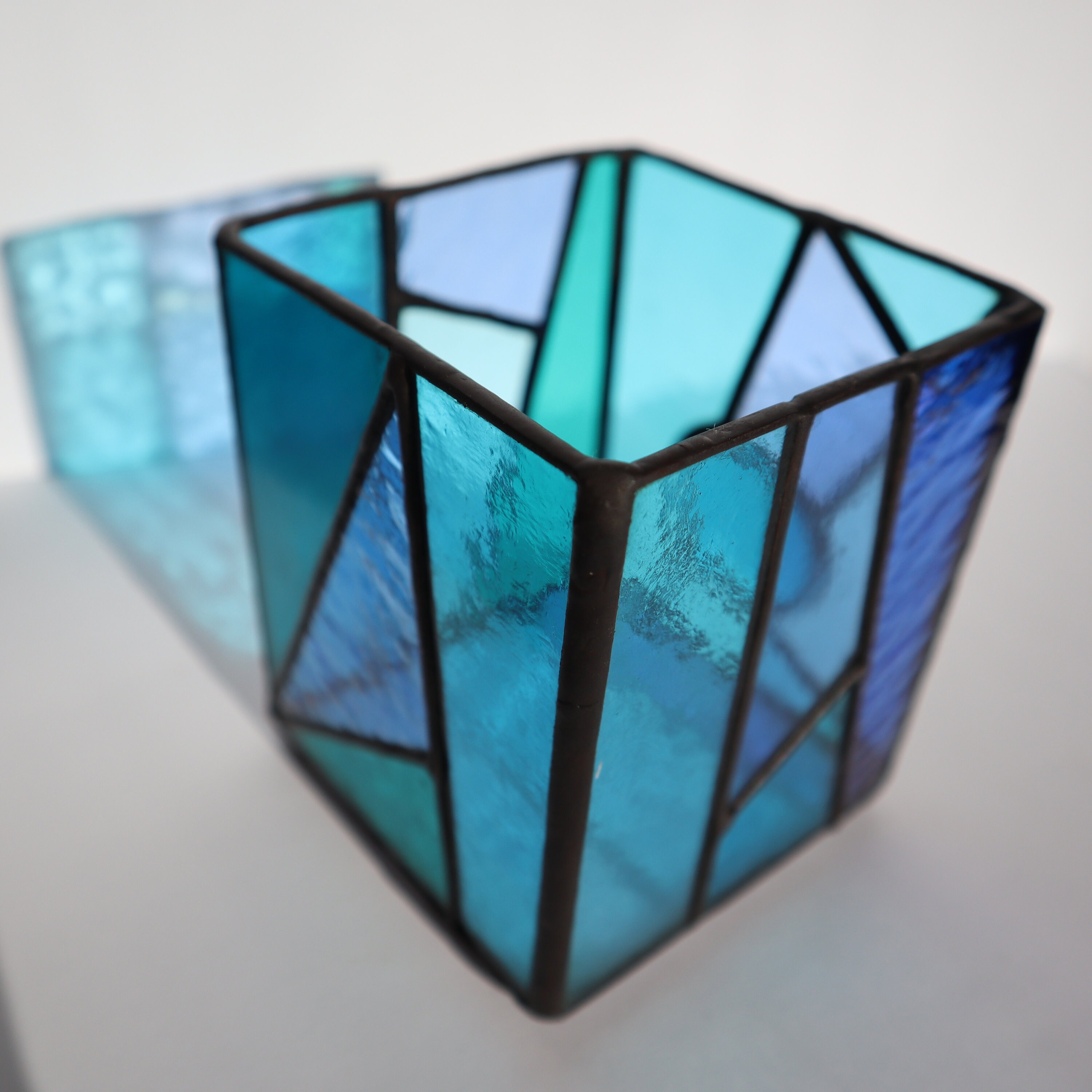 Stained Glass Candle Holder blue Sapphire by Mr.hi Etsy