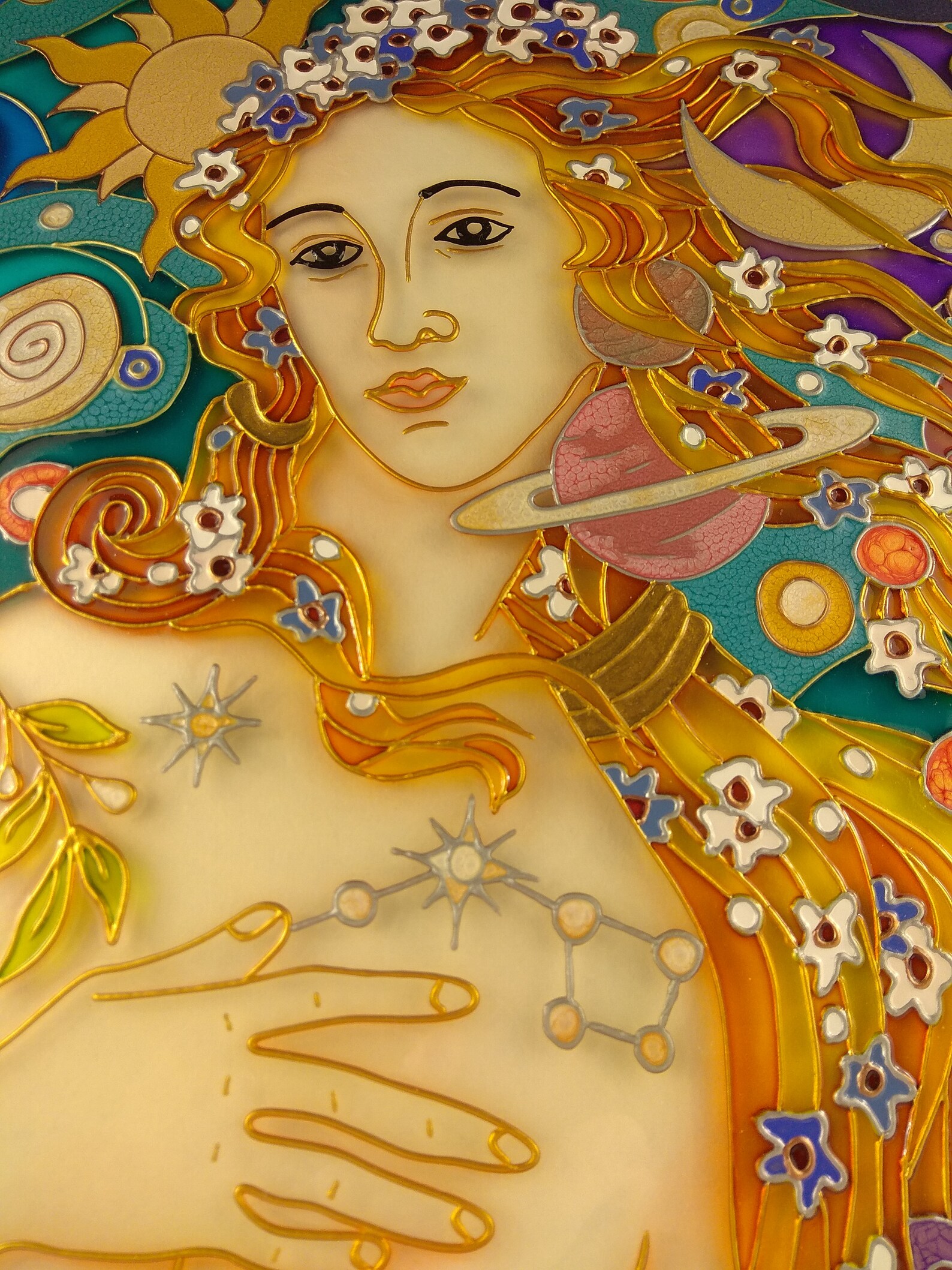 Boticelli The Birth of Venus Hand Painting Stained glass Etsy