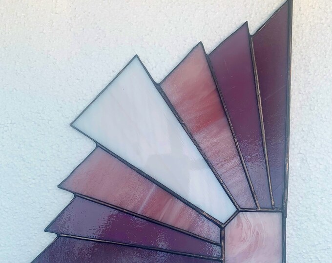 Stained Glass Corner Panel Art Deco Corner Piece Home Etsy