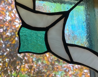Stained glass corner panels • stained glass window • entryway • corner panel • home decor • handmade glass art• gift