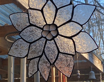 Large Stained Glass Flower Suncatcher window hanging wall hanging gift for her