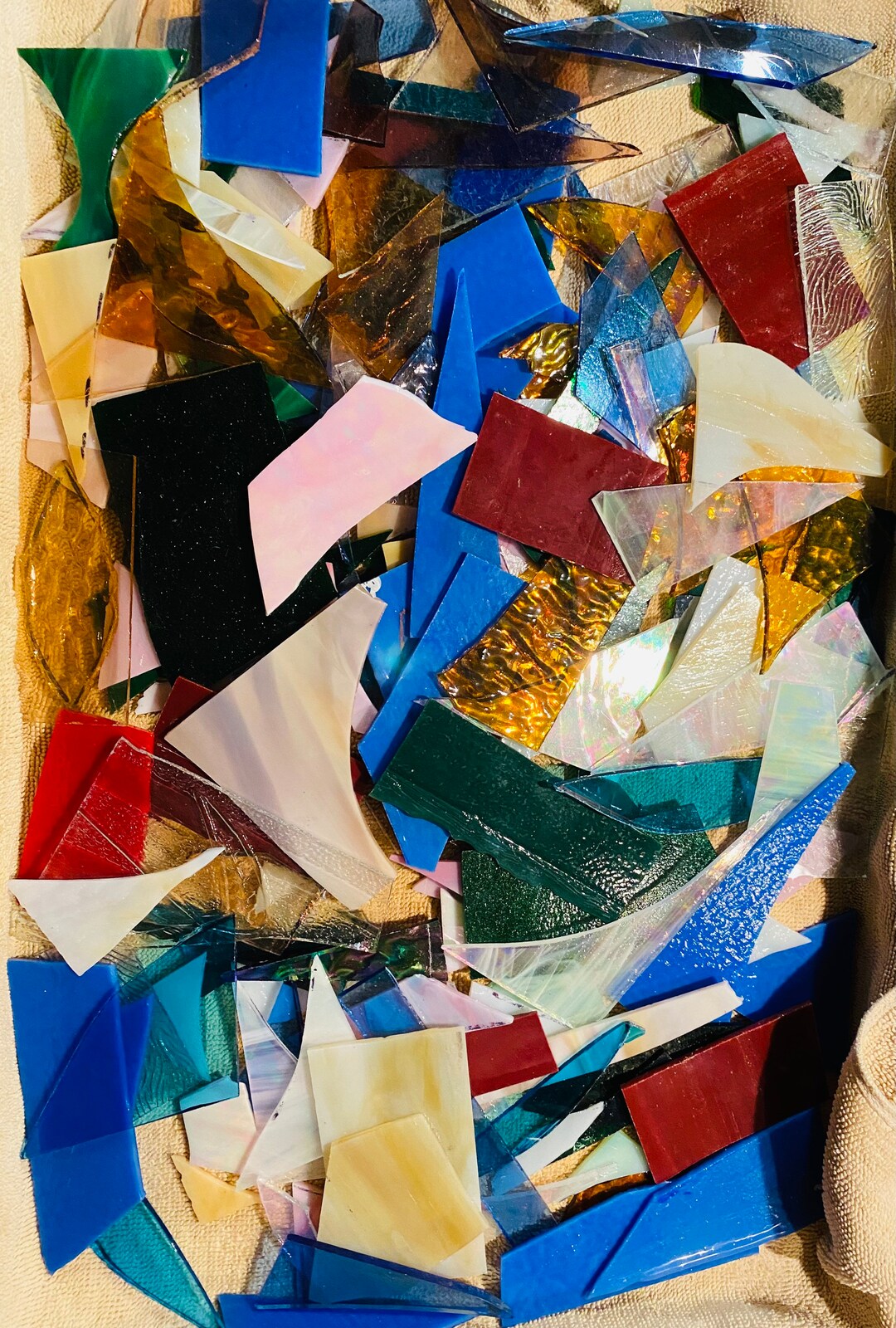 5 Lbs. Stained Glass Scrap Art Glass Assorted Colors Etsy