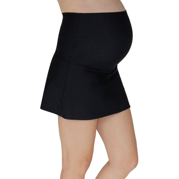 Mermaid Maternity® Fold Over Panel Maternity Swim Skirt With Attached Brief - Black