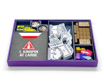 Tiny Epic Crimes Kingpins Expansion- Game Box Organizer (Unofficial)