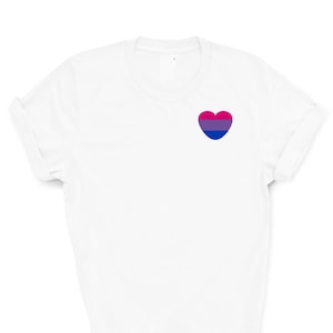 Bisexual Heart t shirt modern tee LGBTQ Lesbian,Gay,LGBT Pride Top  Adult Sm - xxxl