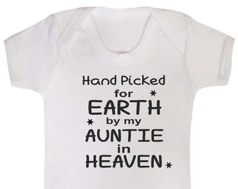 Baby Boy Girl Hand Picked For Earth by my Uncle In Heaven Bodysuit,Vest
