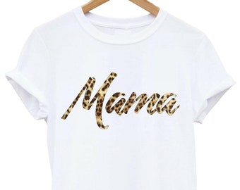 Mama T-shirt Leopard Print Tshirt Slogan t-shirt Feminist Adult SM - XXXL