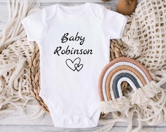 Personalised Pregnancy announcement Baby Vest Bodysuit, Unisex Coming Home Outfit, Baby Boy Girl Welcome Home Suit, New Baby Gift