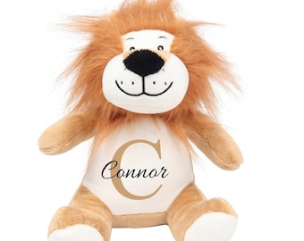 Gepersonaliseerde pluche leeuw, cadeau aangepaste naam