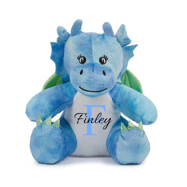 Personalised Dragon Initial & Name Teddy, Soft Plushy, Personalised gift, Customisable Teddy, Soft Toy,New Baby, Christening, Birthday