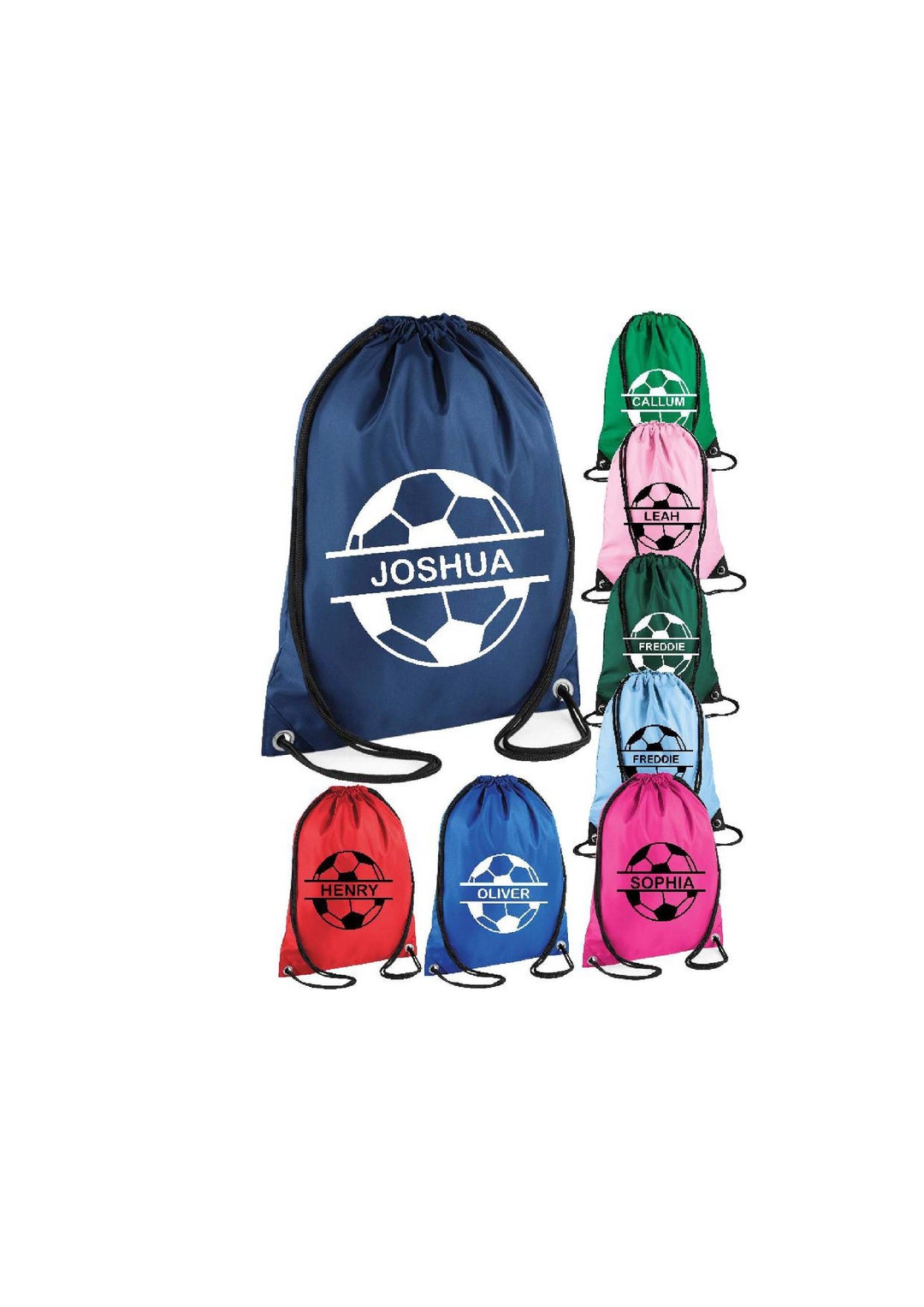 Personalised Name and Split Football Drawstring Bag School Etsy