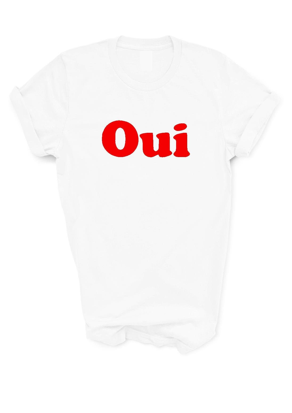 Oui T-shirt Red French Retro Slogan Hipster Tee Adult SM - Etsy