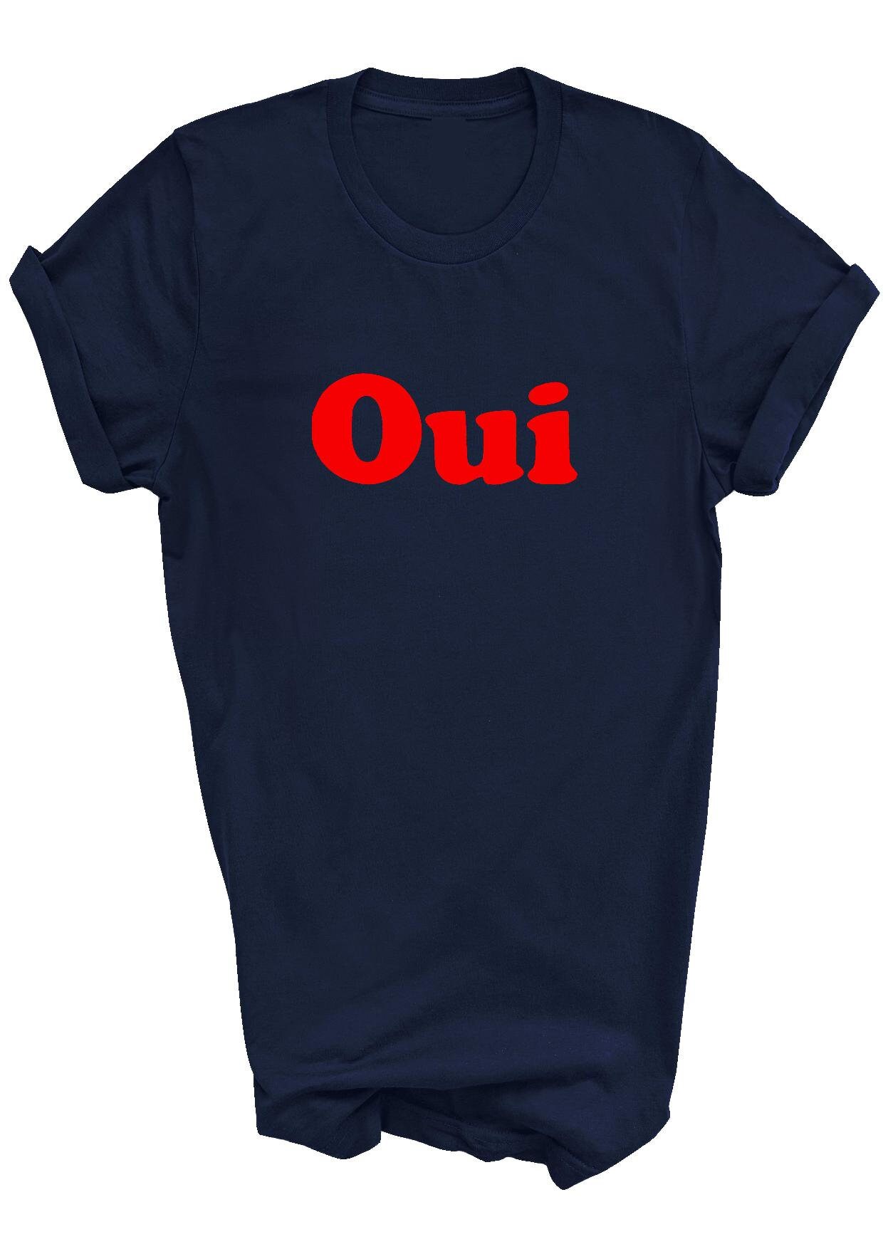 Oui T-shirt Red French Retro Slogan Hipster Tee Adult SM - Etsy UK