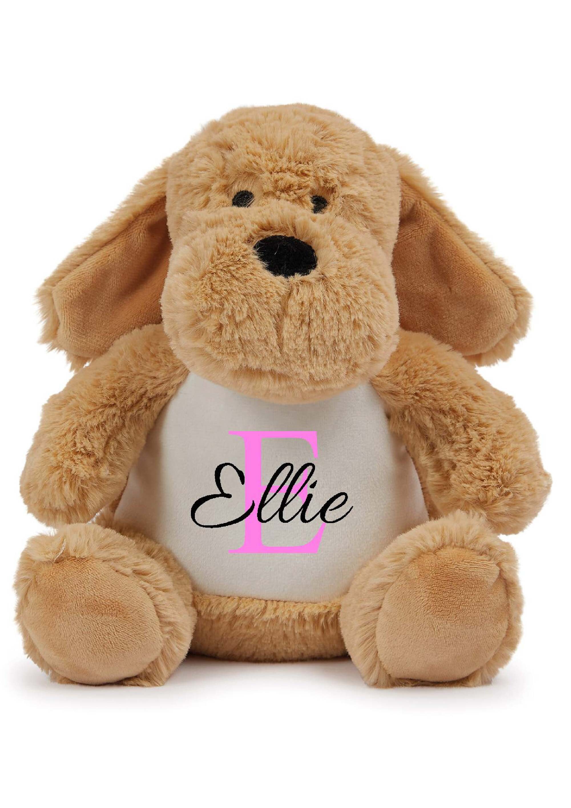 Personalised Dog Initial Name Teddy Soft Plushy Personalised Gift Customisable Teddy Puppy Soft Toy new Baby Christening Birthday Etsy