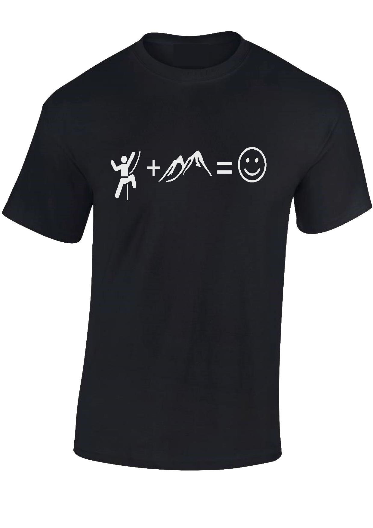 Image of Rock Climbing + Sunshine = Happy T-Shirt Mountain, Walk, Tee