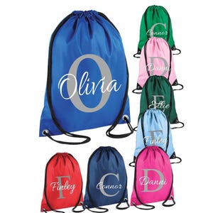 Personalised Drawstring PE Bag | Custom School Gym Bag | Nursery Swim Bag | Kids Sports Sack | Named Book Bag | Boys & Girls Gift