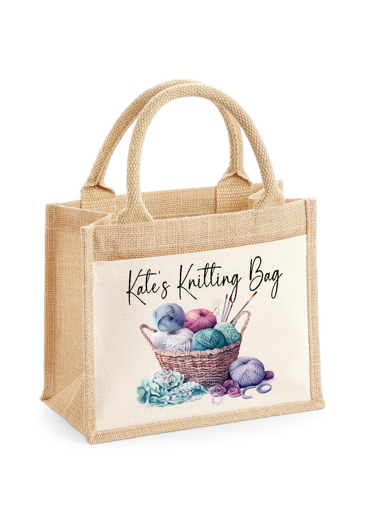 Knitting Jute Bag UK