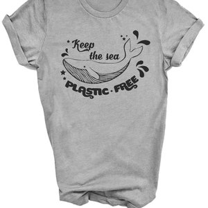 Keep the Sea Plastic Free T-Shirt Whale Tee Enviromental Protect the Ocean T Shirt 画像 2