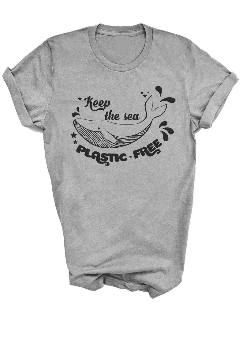 Keep the Sea Plastic Free T-Shirt Whale Tee Enviromental Protect the Ocean T Shirt 画像 2