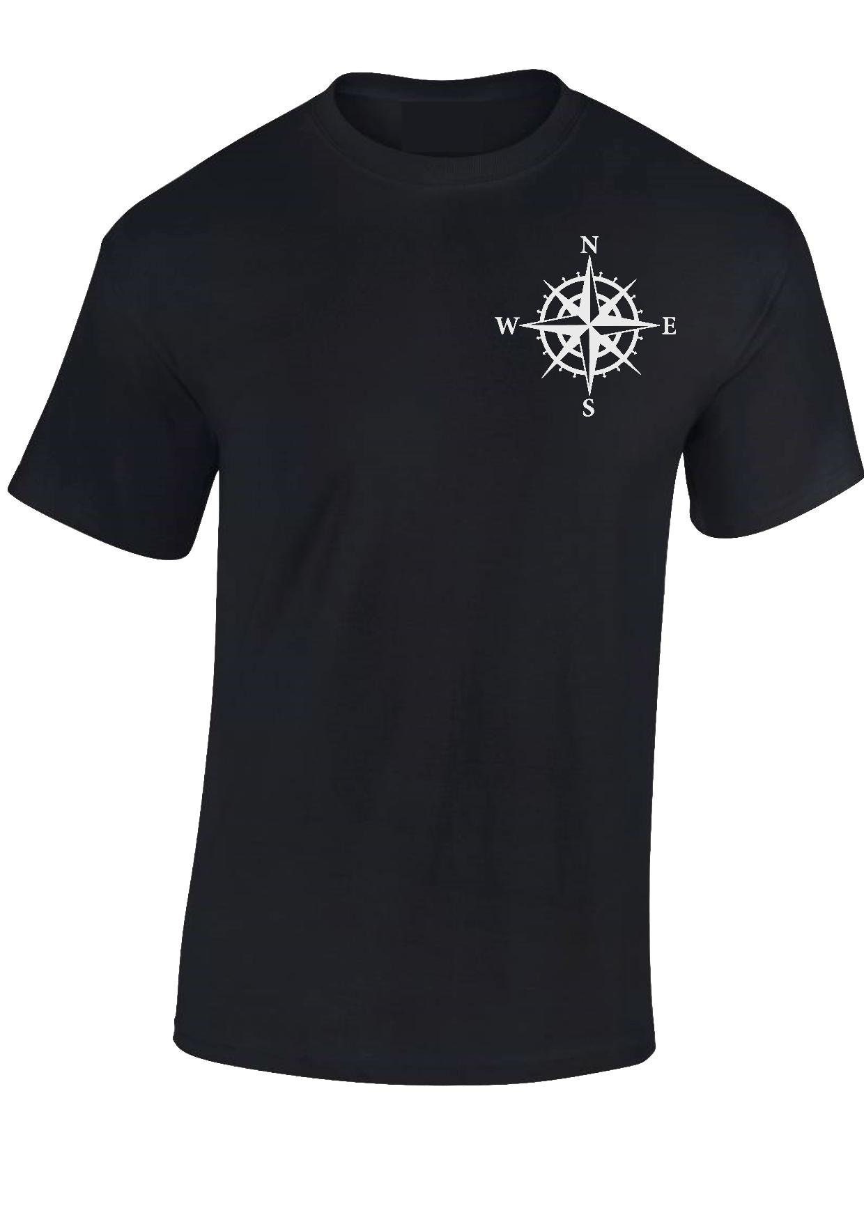 Image of Compass T-Shirt Mens Navigation T Shirt Points Of, Walking Sea Top Sm -xxxl