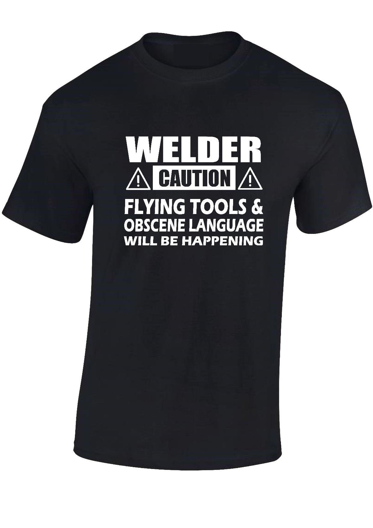 Image of Caution Welder T-Shirt Tradesmen, Worker Funny Welders Adult Mens Unisex Sm -xxxl