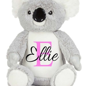 Oso de peluche koala personalizado / Peluche con nombre personalizado / Regalo para baby shower / Recuerdo para recién nacido / Regalo de cumpleaños para niño imagen 2