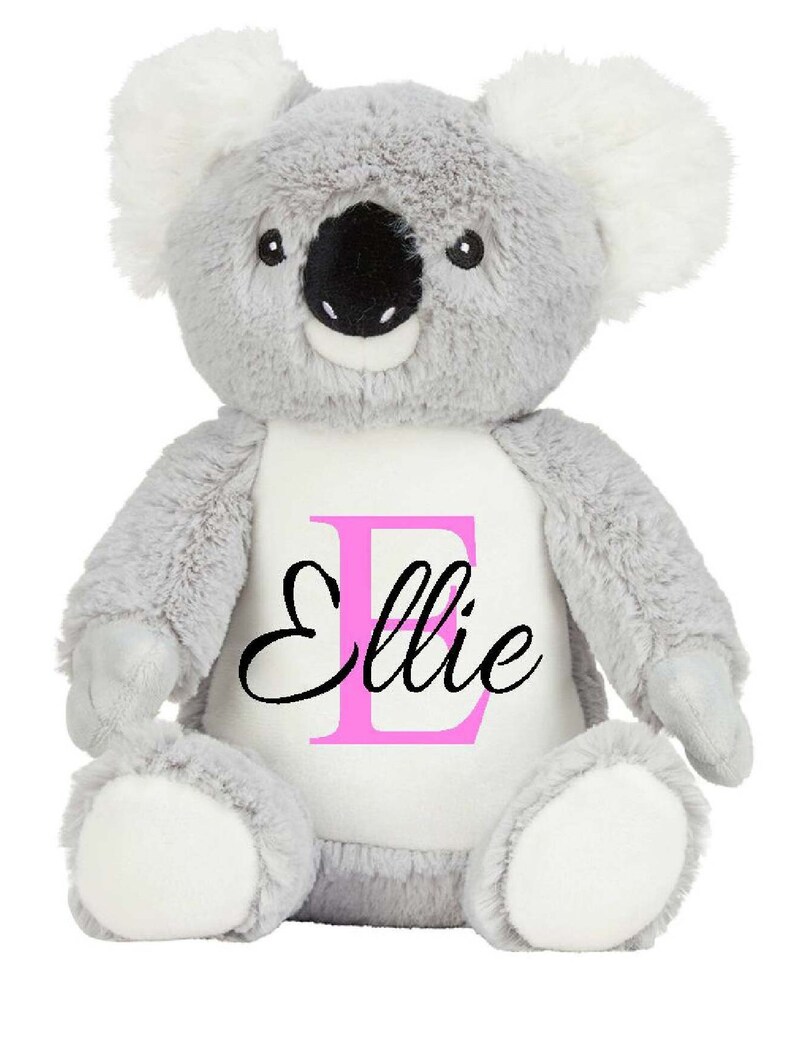Oso de peluche koala personalizado / Peluche con nombre personalizado / Regalo para baby shower / Recuerdo para recién nacido / Regalo de cumpleaños para niño imagen 2