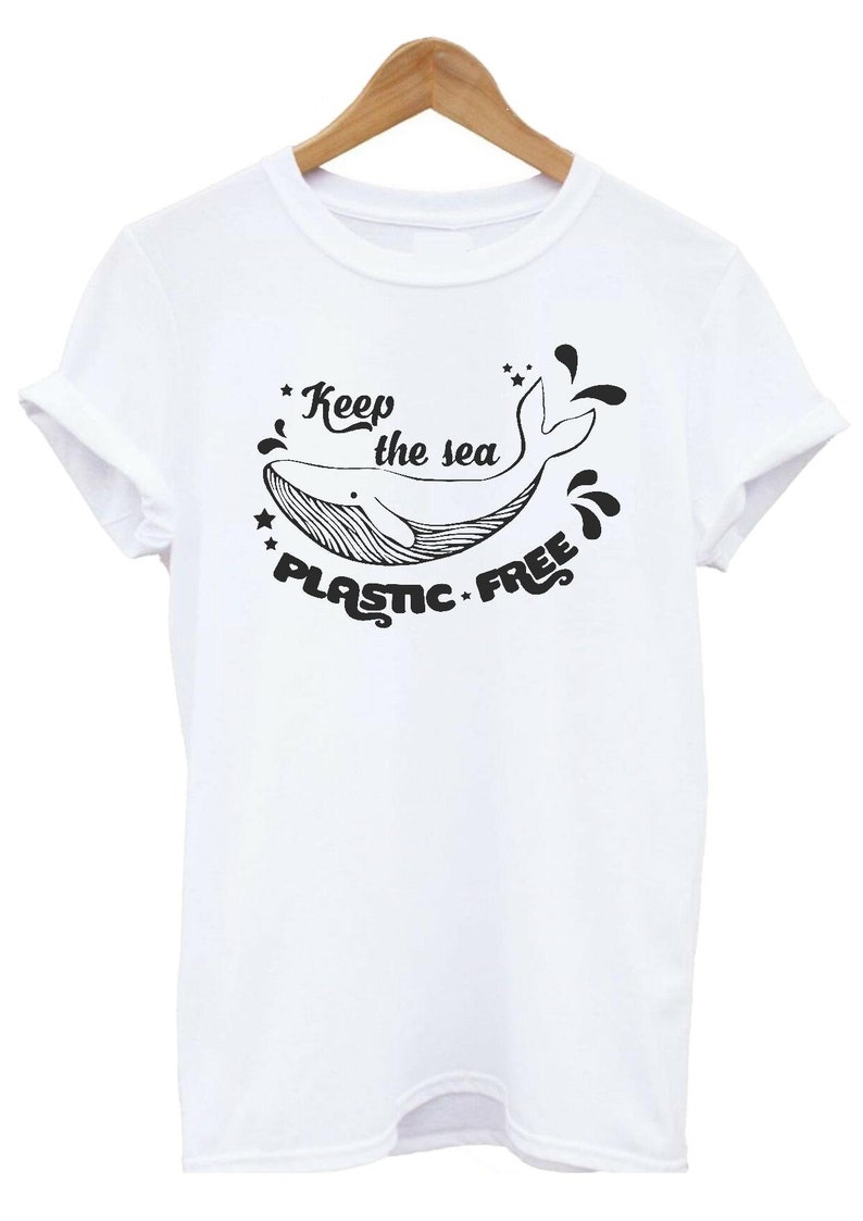 Keep the Sea Plastic Free T-Shirt Whale Tee Enviromental Protect the Ocean T Shirt 画像 4