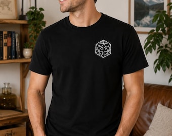 D20 Dice T Shirt, RPG Gamer Tee, Tabletop Gaming Shirt, Dungeons and Dragons Inspired Tee, Dice Lover Gift, Geek T Shirt