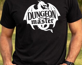 Dungeon Gaming Master T Shirt | Dragon RPG Tee | Fantasy Gamer Shirt | Tabletop Gaming Top