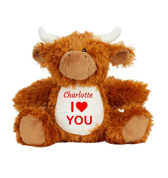Valentines Day Plush, Soft Cow Stuffed Animals with Red Heart