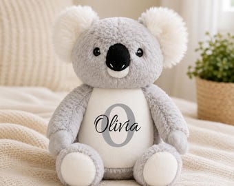 Personalised Koala Teddy Bear | Custom Name Plush Toy | Baby Shower Gift | New Baby Keepsake | Birthday Gift for Child