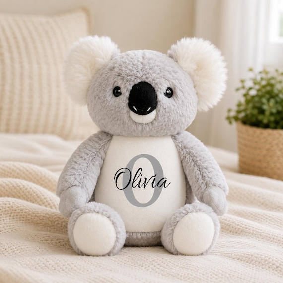 Personalised Koala Teddy Bear | Custom Name Plush Toy | Baby Shower Gift | New Baby Keepsake | Birthday Gift for Child