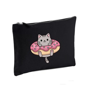 Kawaii Cat & Donut Small Coin Purse Japanese Anime Cute Kitty Kat Manga