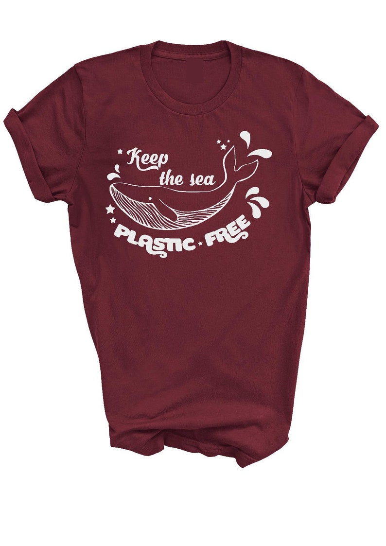 Keep the Sea Plastic Free T-Shirt Whale Tee Enviromental Protect the Ocean T Shirt 画像 3