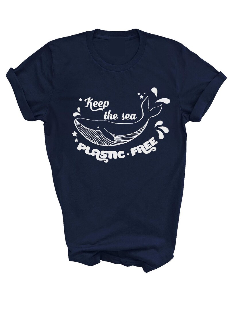 Keep the Sea Plastic Free T-Shirt Whale Tee Enviromental Protect the Ocean T Shirt 画像 5