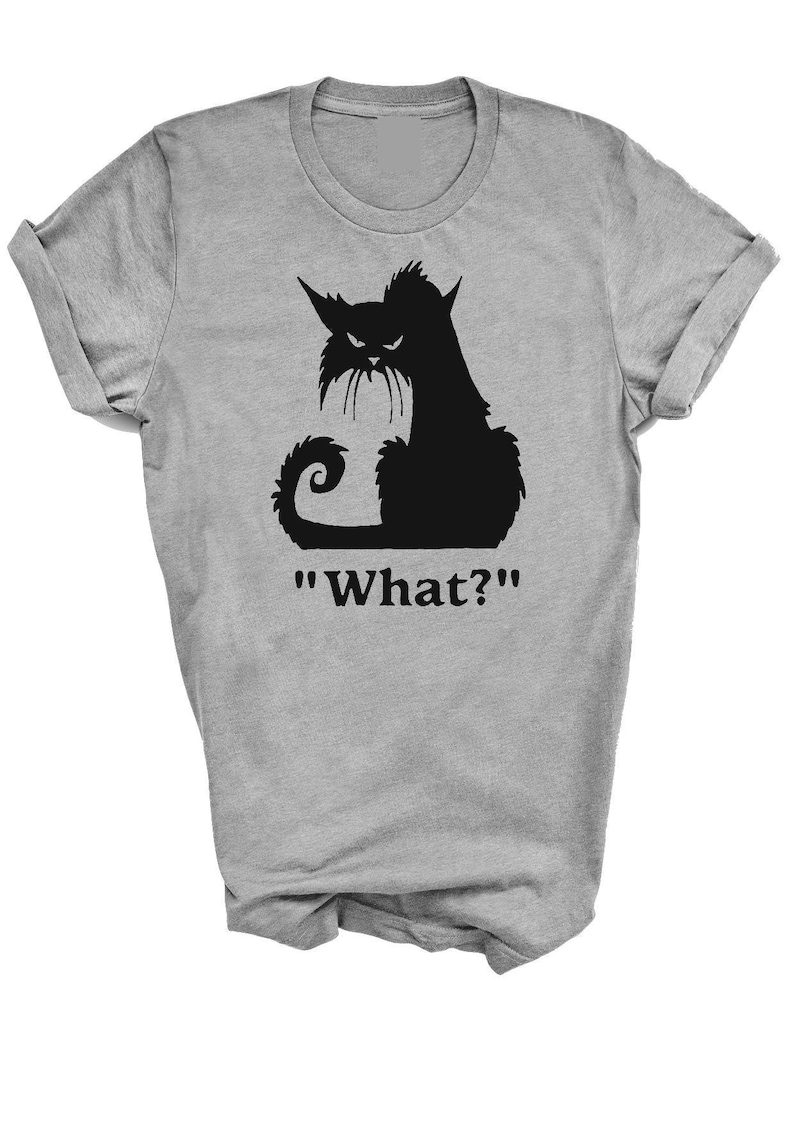 Black Cat Tshirt Animal Lover Crazy Cat LadyGrumpyKitty Top Etsy
