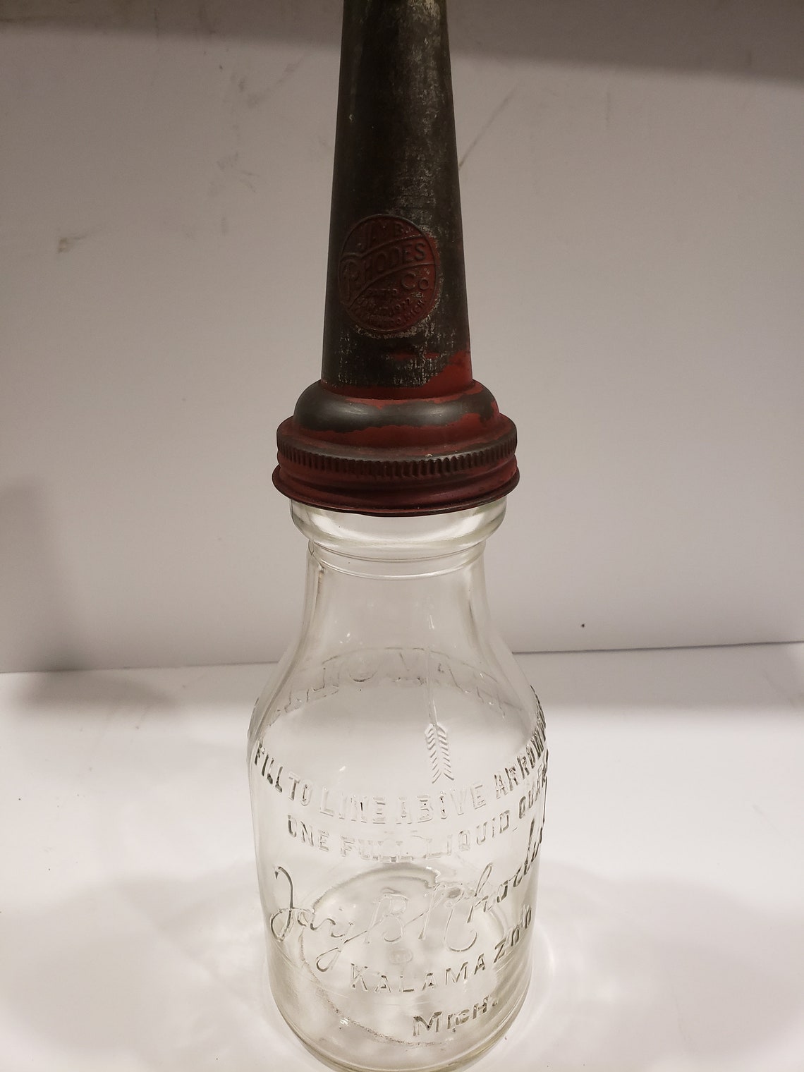 8 Antique Advertising Glass motor oil bottles with carrier Etsy Polska