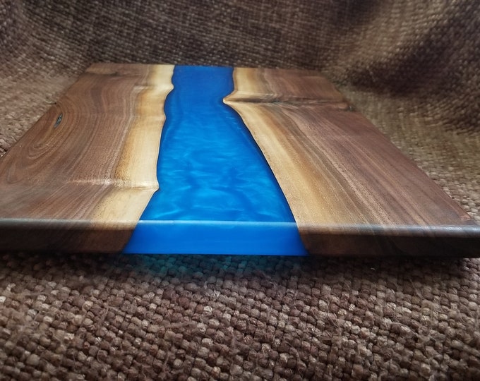 Handmade Live Edge Epoxy Cutting board made from hardwood and Etsy