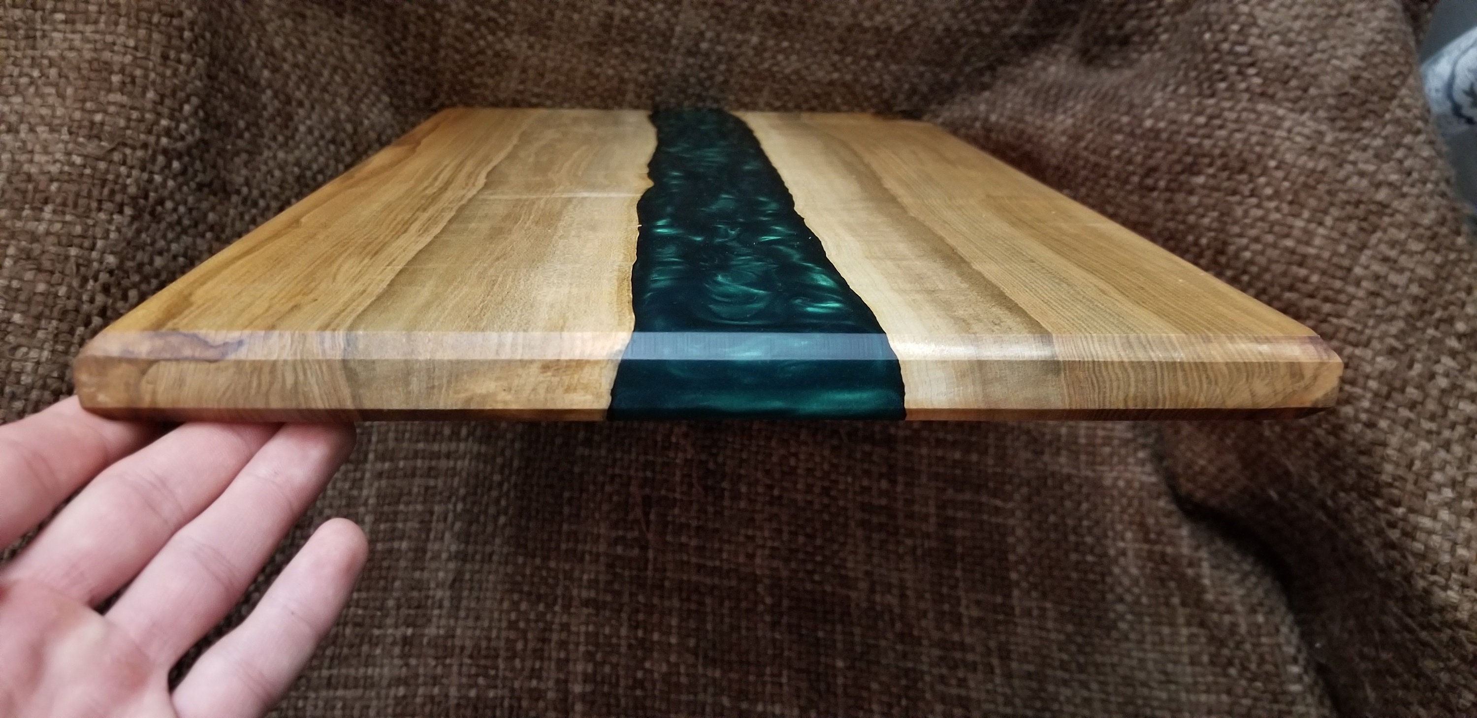 Handmade Live Edge Epoxy Cutting board made from hardwood and Etsy