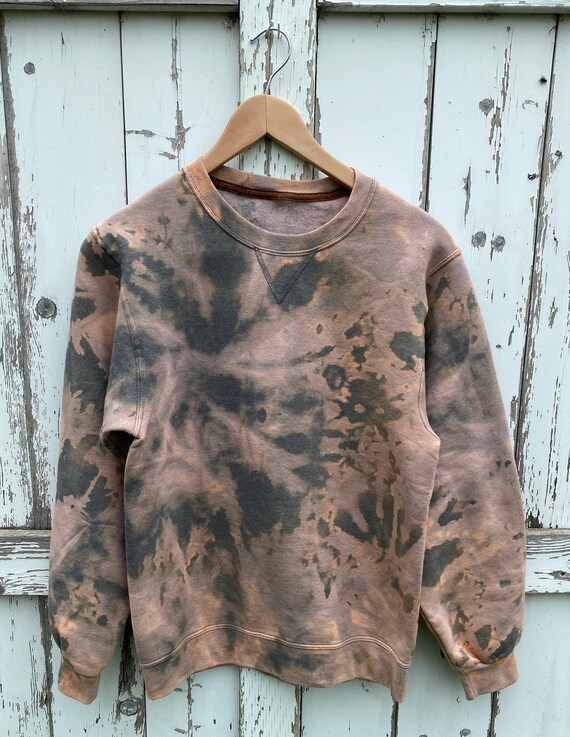 Tye Dye Shirt Gray Stranger Things Reverse Tie Dye Sweatshirt Acid Wash Upcycled