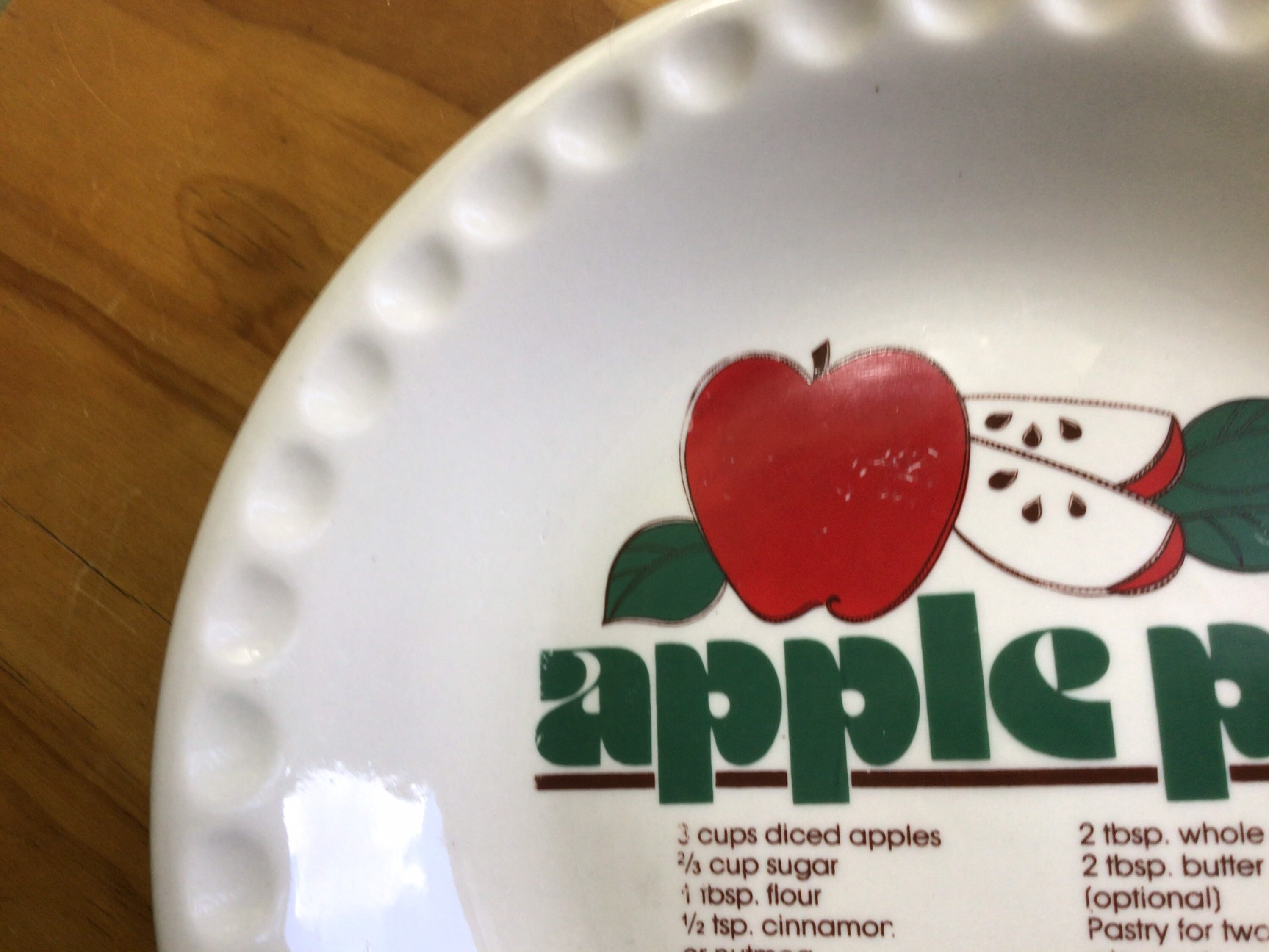 Stoneware Crimped Baking Dish with Apple Pie Recipe Etsy
