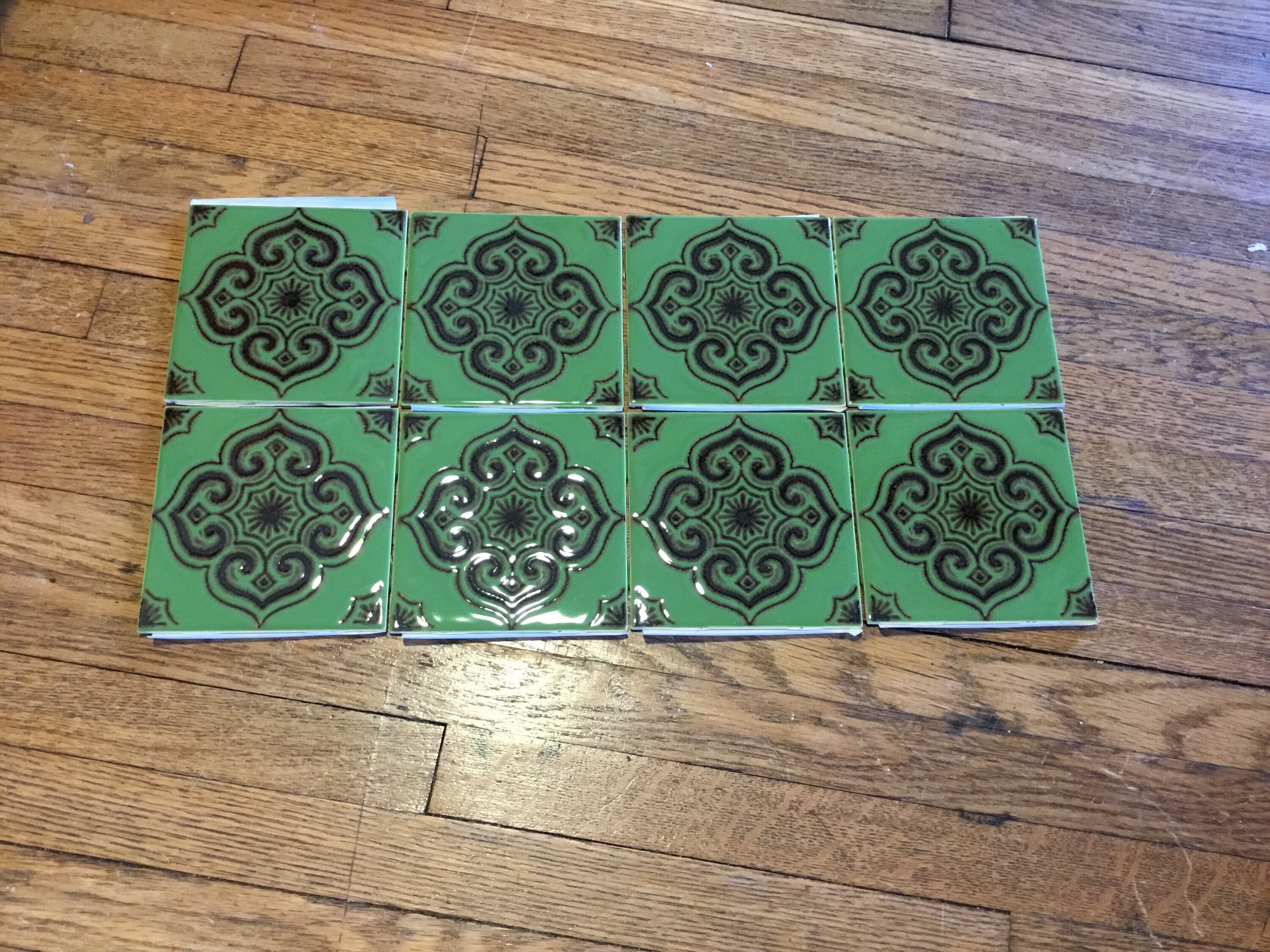 H&R Johnson Cristal MidCentury Ceramic Glazed Tiles Lime Etsy