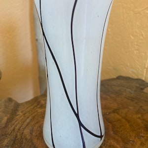 Venetian Art Glass Black & White Hourglass Vase