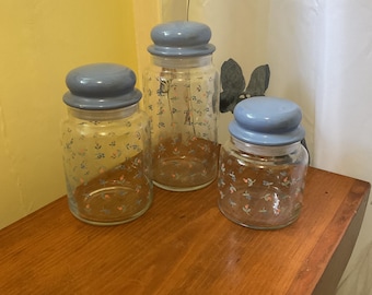 Carlton Floral Canisters with Ceramic Lids (3)