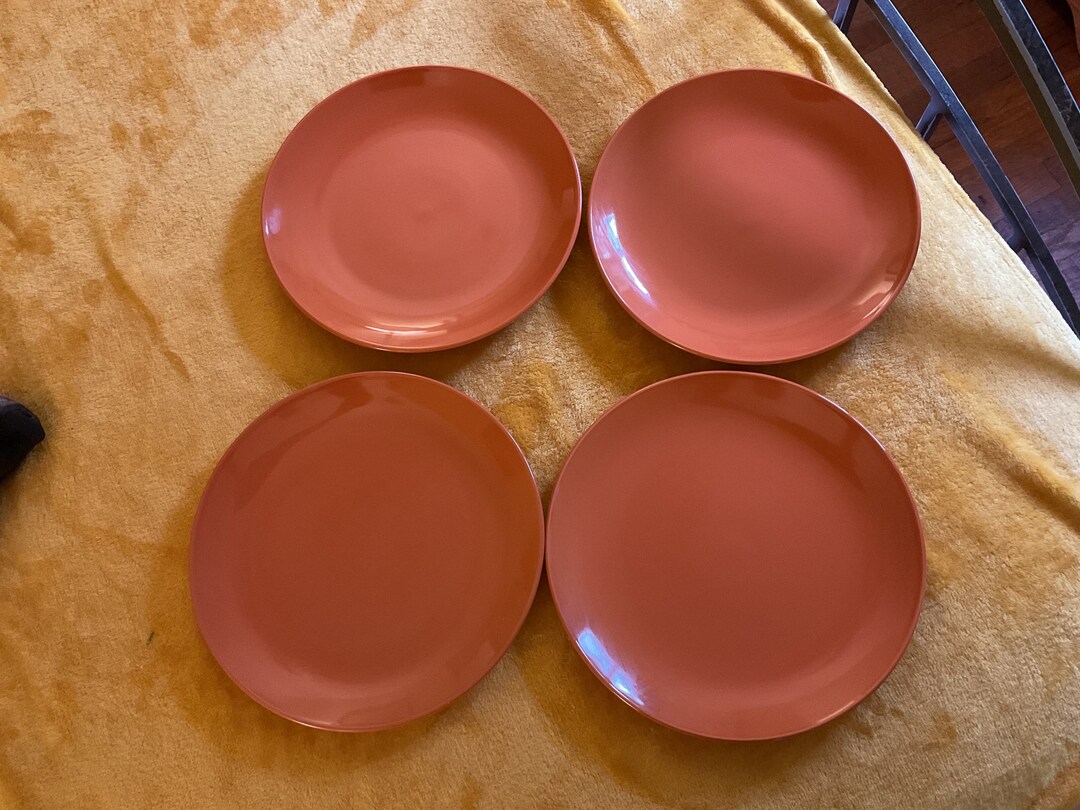 Royal Norfolk Classic Orange Dinner Plates 4 Etsy